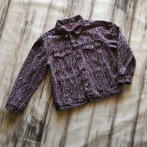 MA BASICS NEW YORK WOMANS LEOPARD PRINT JEAN JACKET SIZE XS/S